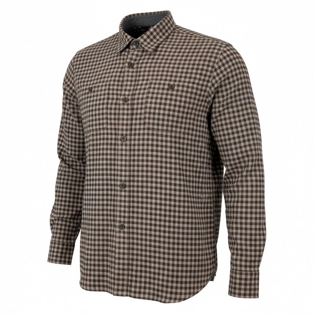 Wrangler Men's Brown Gingham Long Sleeve Button Up Shirt XL Double Pocket
